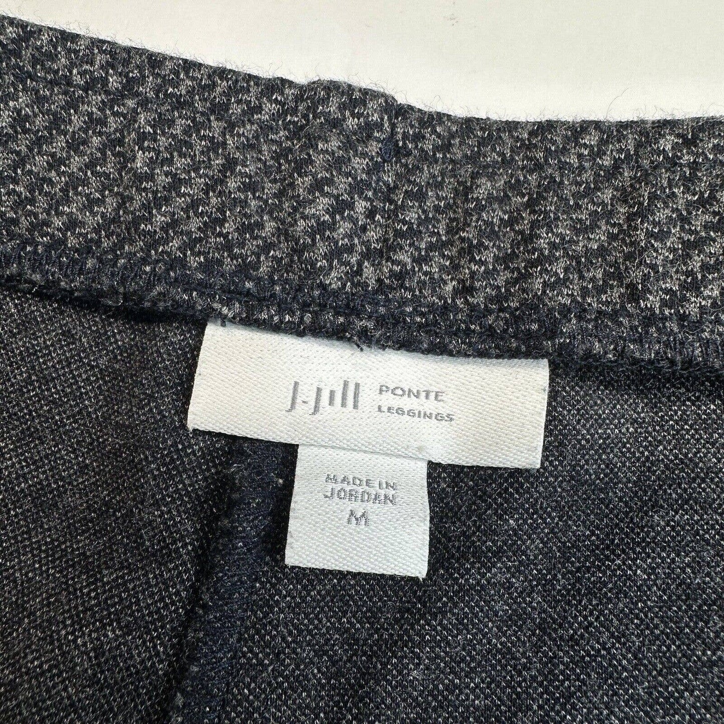 J.Jill Ponte Knit Leggings Sz Medium Gray Houndstooth Pull On Stretch Pants