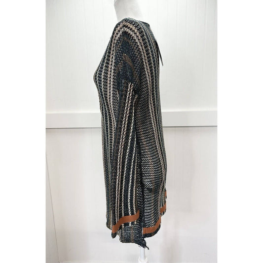 Soft Surroundings Open Knit Tunic Sweater Sz Medium Netting Beach Pullover NEW