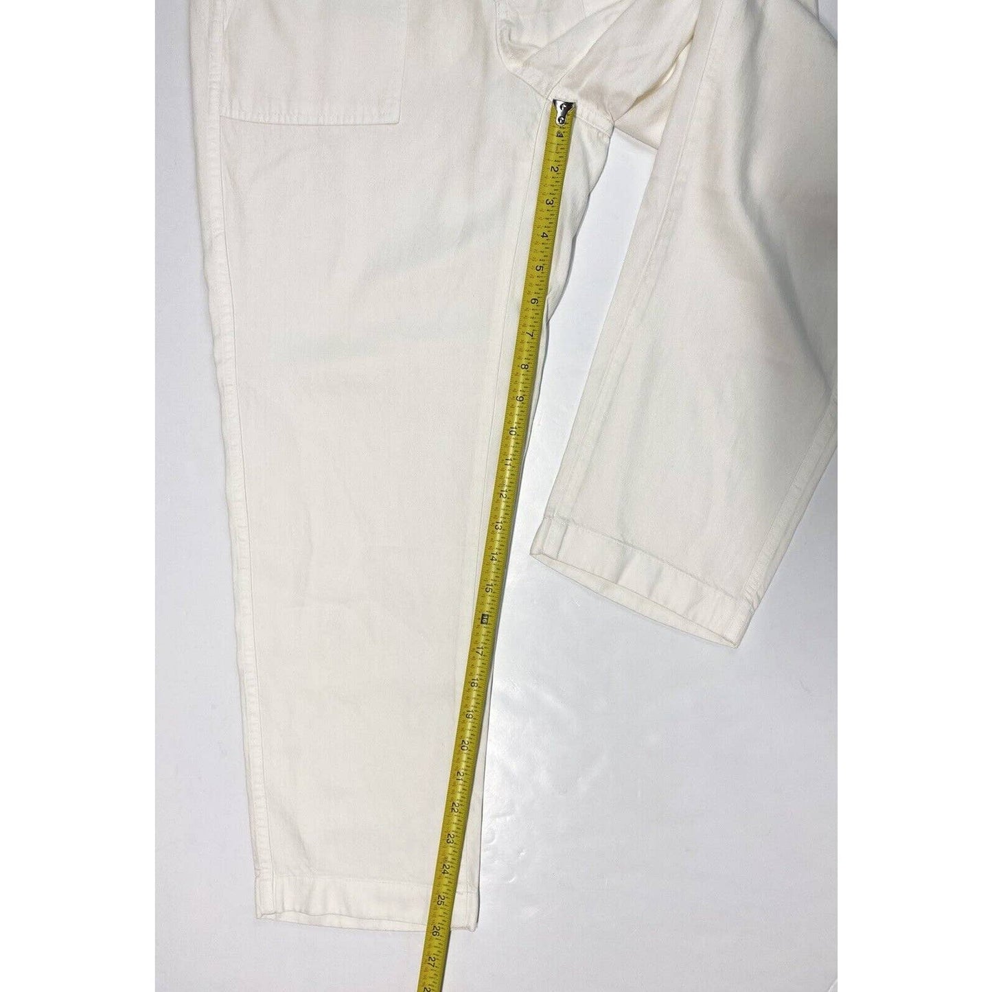 J Crew Seaside Crop Pants Sz 12 Hi-Rise Lyocell Off White Casual Ankle Crop NWT