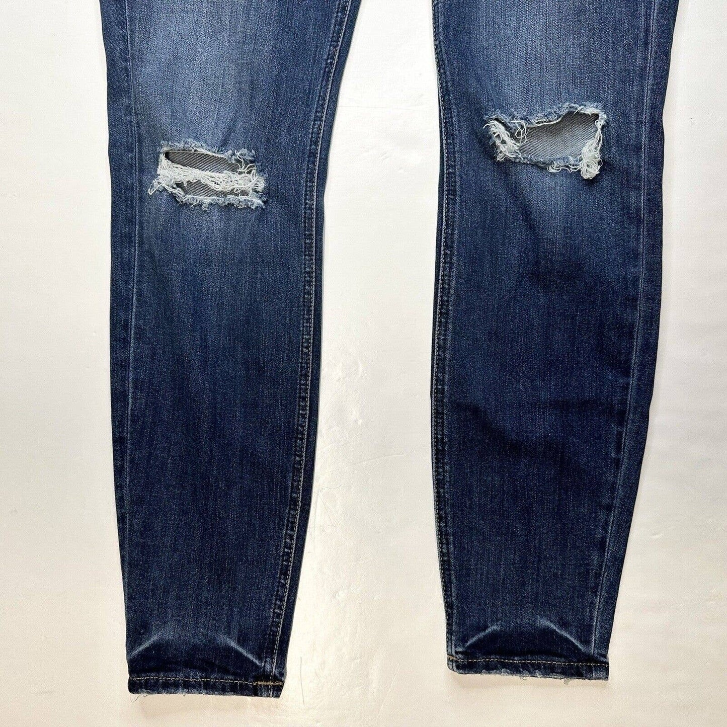 Silver Avery Skinny Jeans Sz 29 Curvy High Rise Stretch Denim Blue Distressed