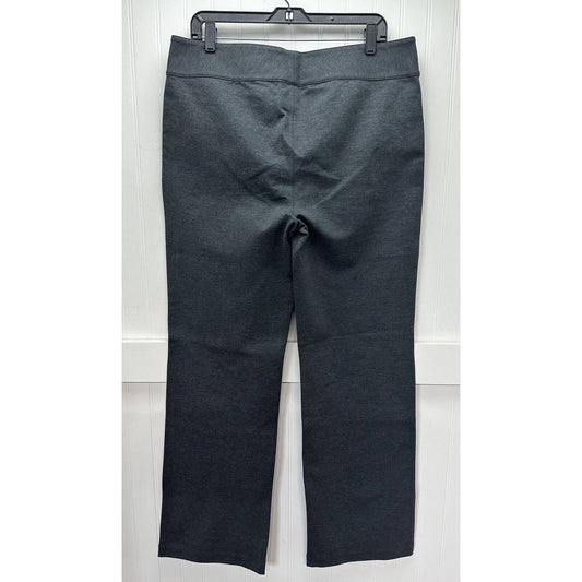 Eddie Bauer Wide Leg Pants Womens 14 Gray Cotton/Modal Blend Front Zipper NEW