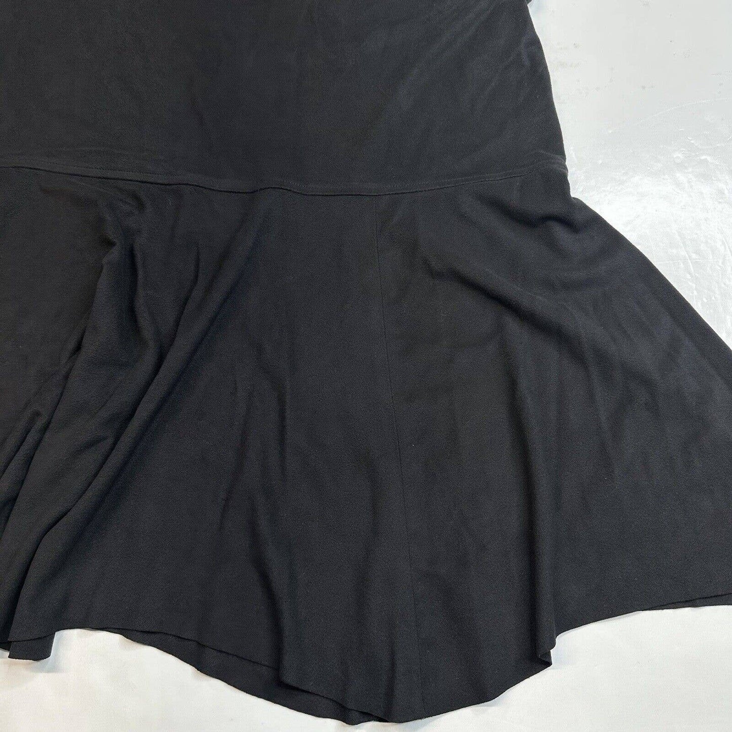 J.Jill Faux Suede Maxi Skirt Womens 12 Black Long Peplum Ruffle Hem Side Zip