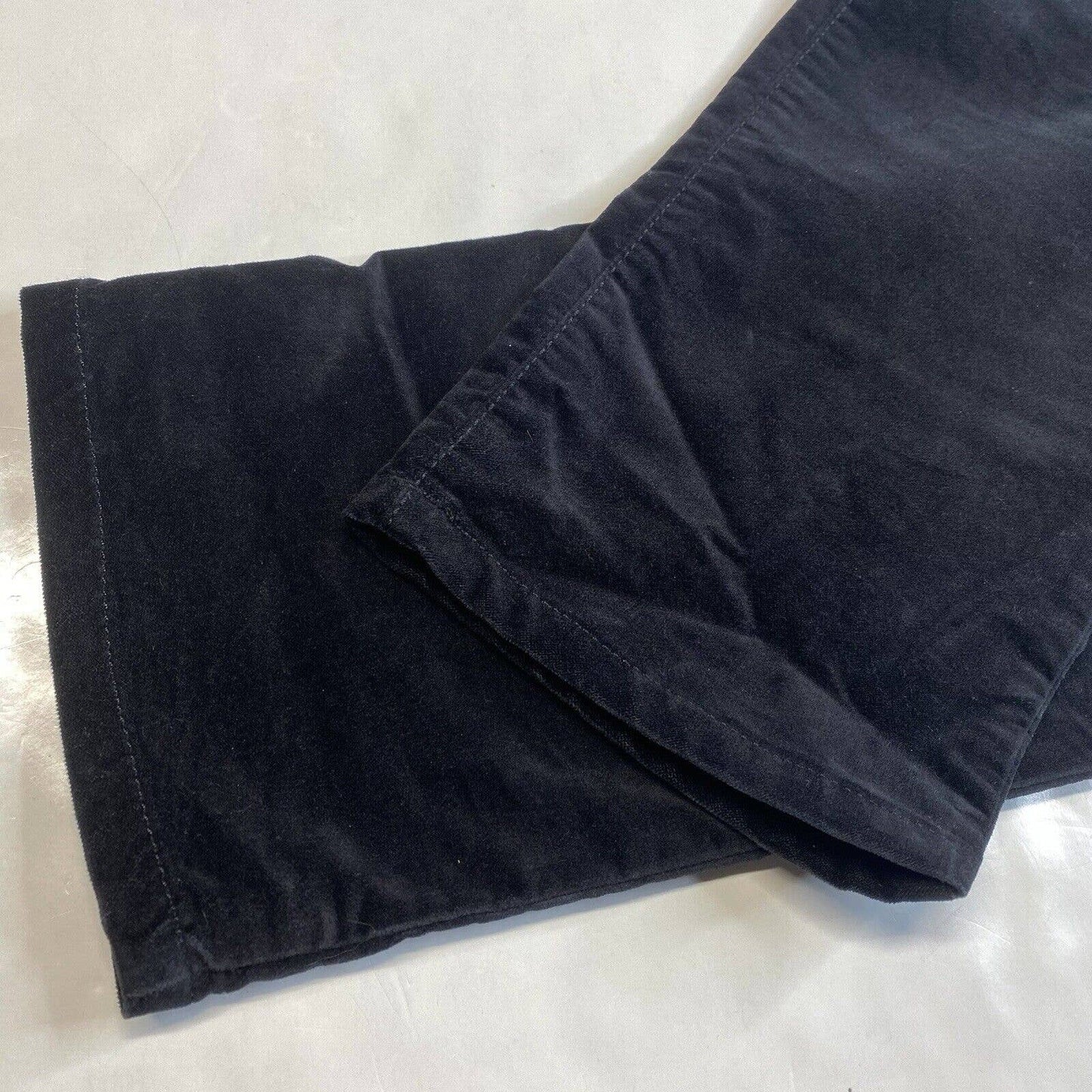 Talbots Curvy Tapered Slim Leg Black Velvet Jeans 8 Petite Womens Casual Pants