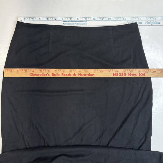 J.Jill Faux Suede Maxi Skirt Womens 12 Black Long Peplum Ruffle Hem Side Zip
