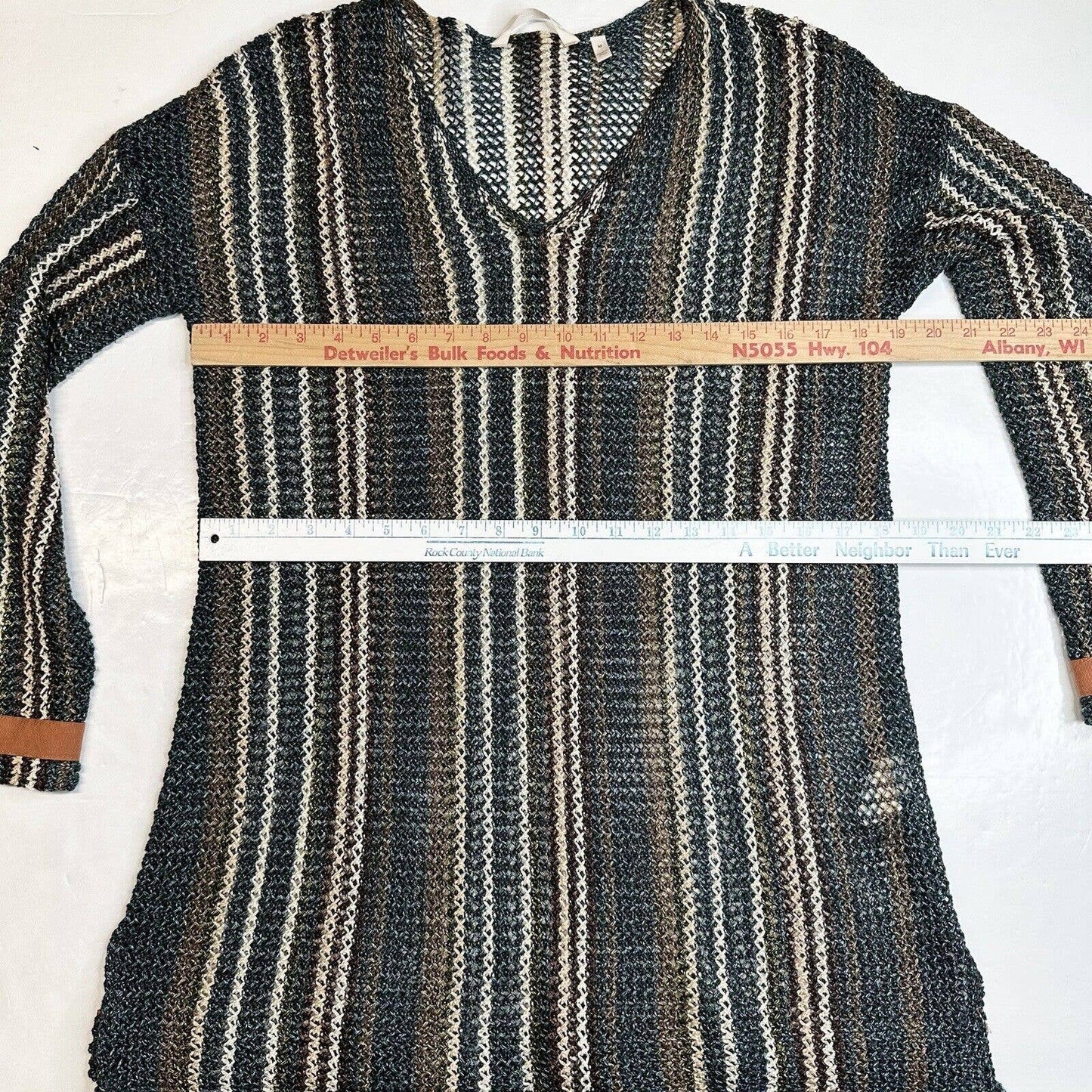 Soft Surroundings Open Knit Tunic Sweater Sz Medium Netting Beach Pullover NEW