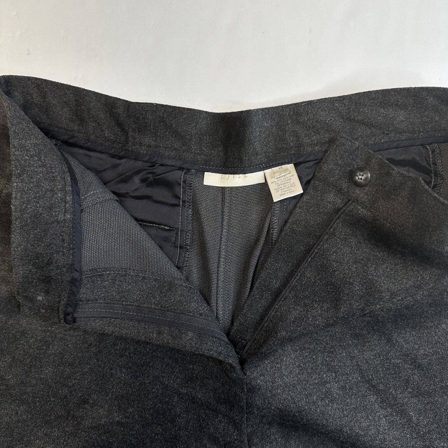 Vintage J.Jill Wide Leg Trouser Womens 14 (31"Waist) High Rise Gray Pants EUC