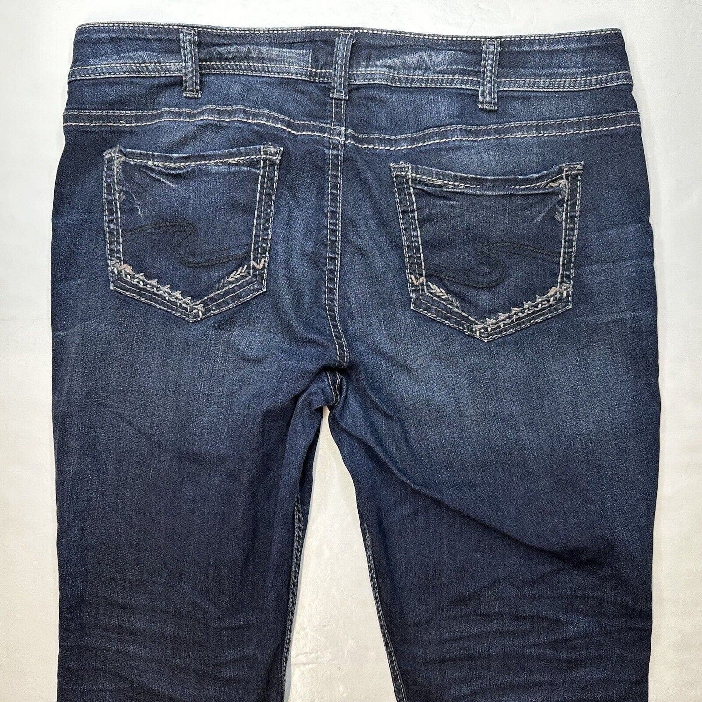 Silver Suki Slim Boot Jeans 18 Curvy Midrise Stretch Denim Blue Bootcut Plus