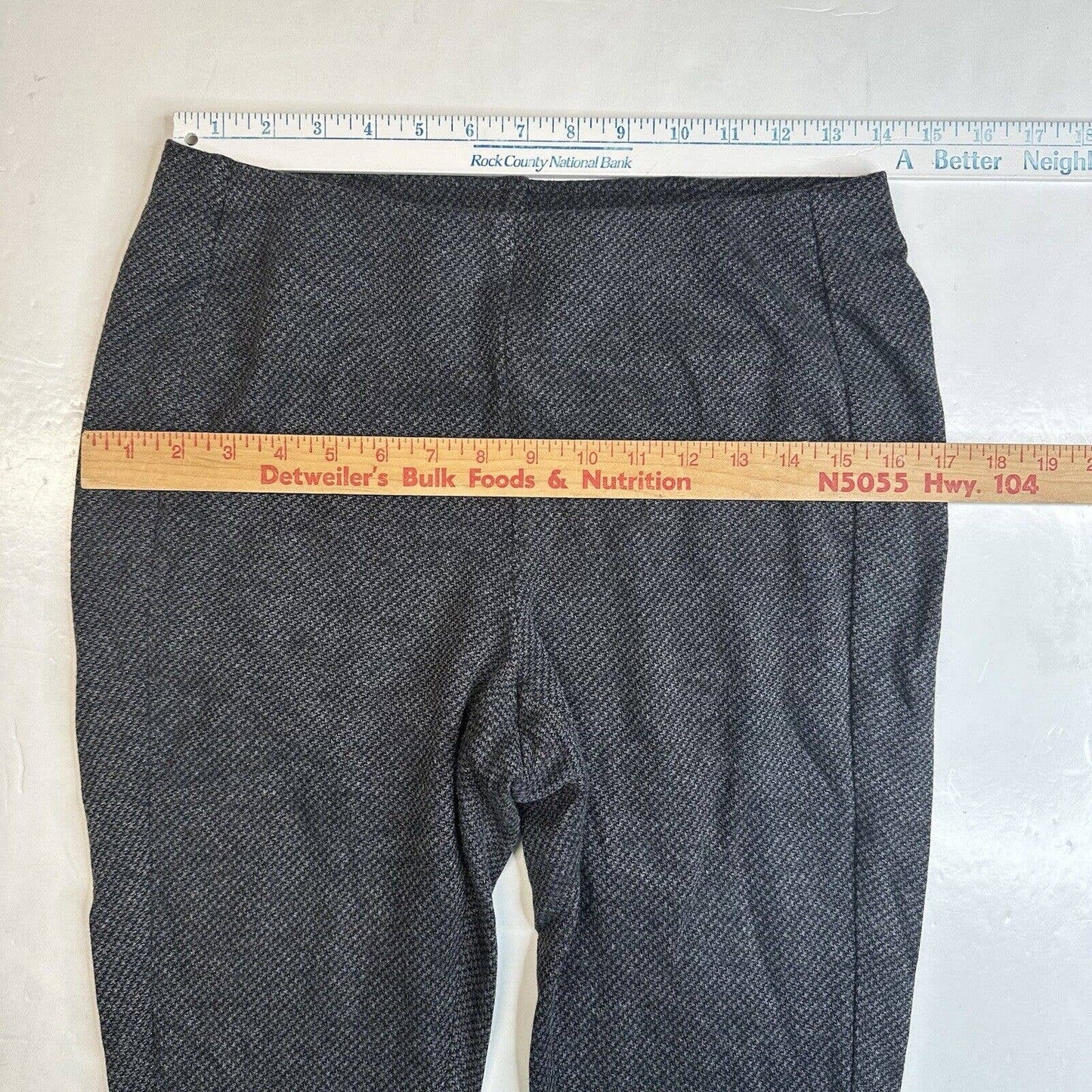 J.Jill Ponte Knit Leggings Sz Medium Gray Houndstooth Pull On Stretch Pants