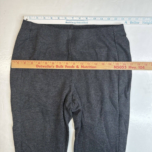 J.Jill Ponte Knit Leggings Sz Medium Gray Houndstooth Pull On Stretch Pants