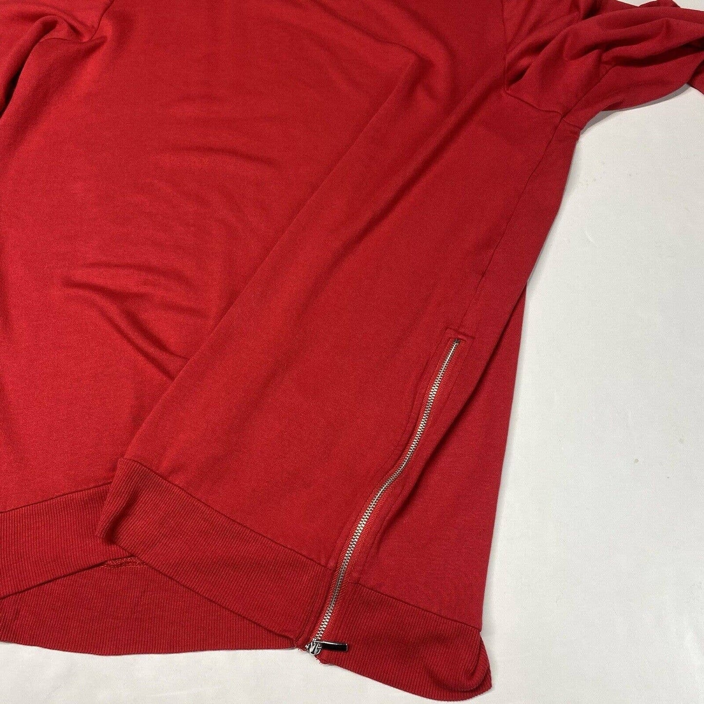 Chicos Zenergy Soft Sweatshirt Tunic Top Sz 3 (XL) Red Long Sleeve Side Zippers