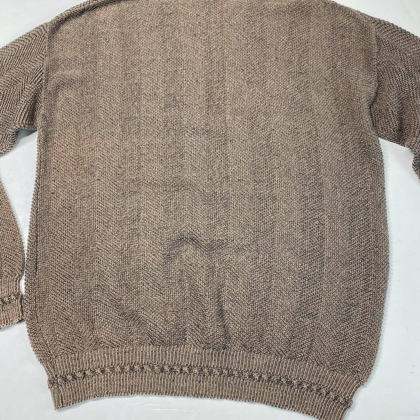 Vintage At Ease Knit Sweater Mens XLT Xlarge Tall Brown Pullover Long Sleeve USA