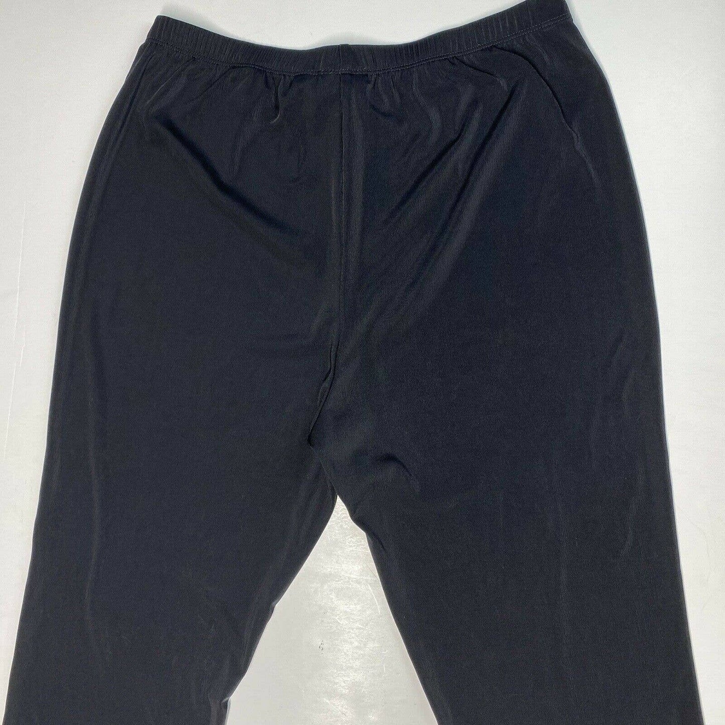 Chicos Easywear Slinky Knit Black Pants 2 Short (US12/Large) Stretch Pull On EUC