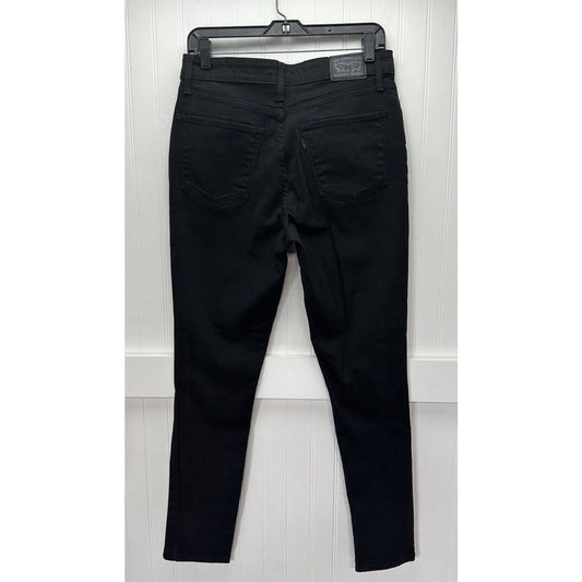 Levis 721 High Rise Skinny Jeans Womens 31 Black Denim Ripped Distressed Holes