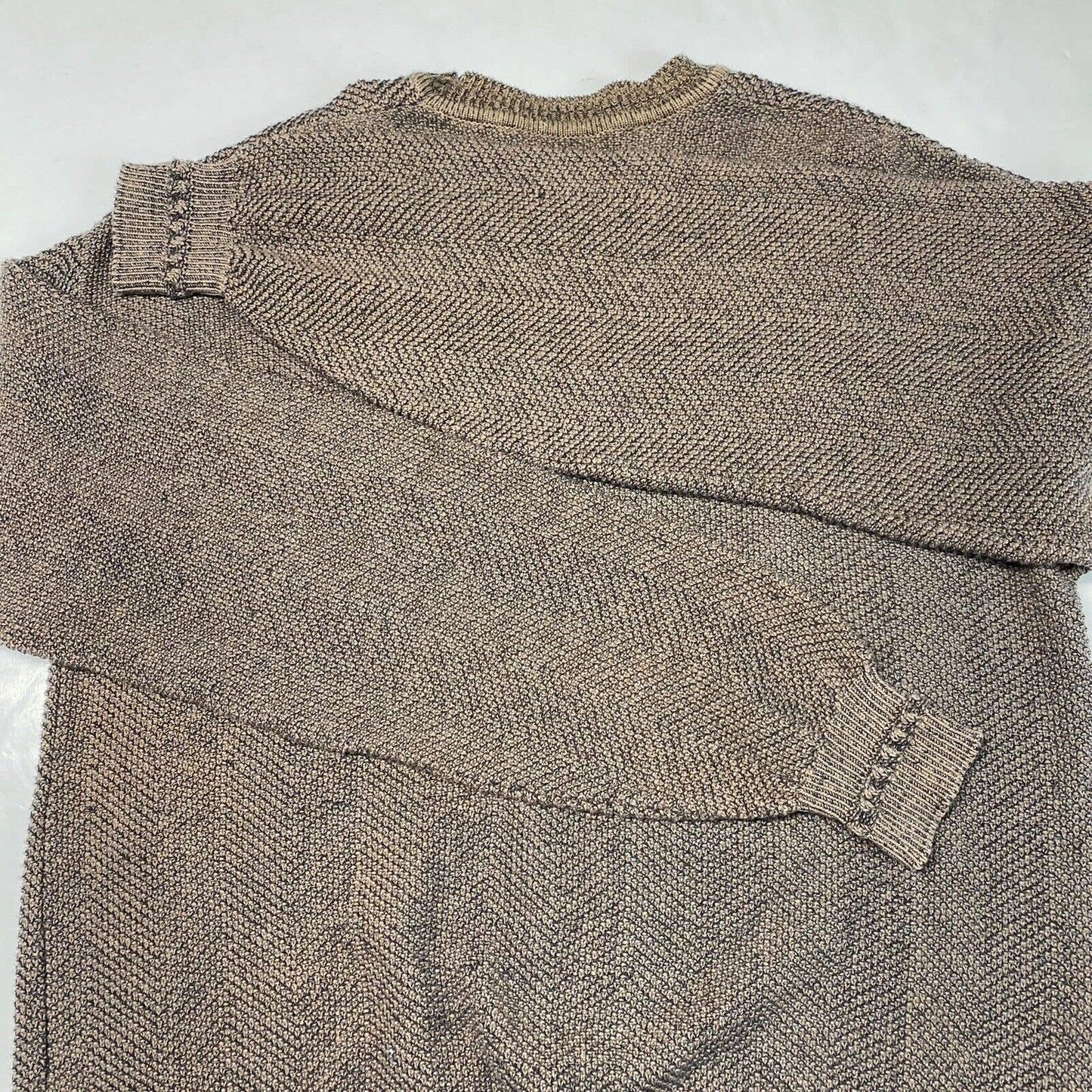 Vintage At Ease Knit Sweater Mens XLT Xlarge Tall Brown Pullover Long Sleeve USA