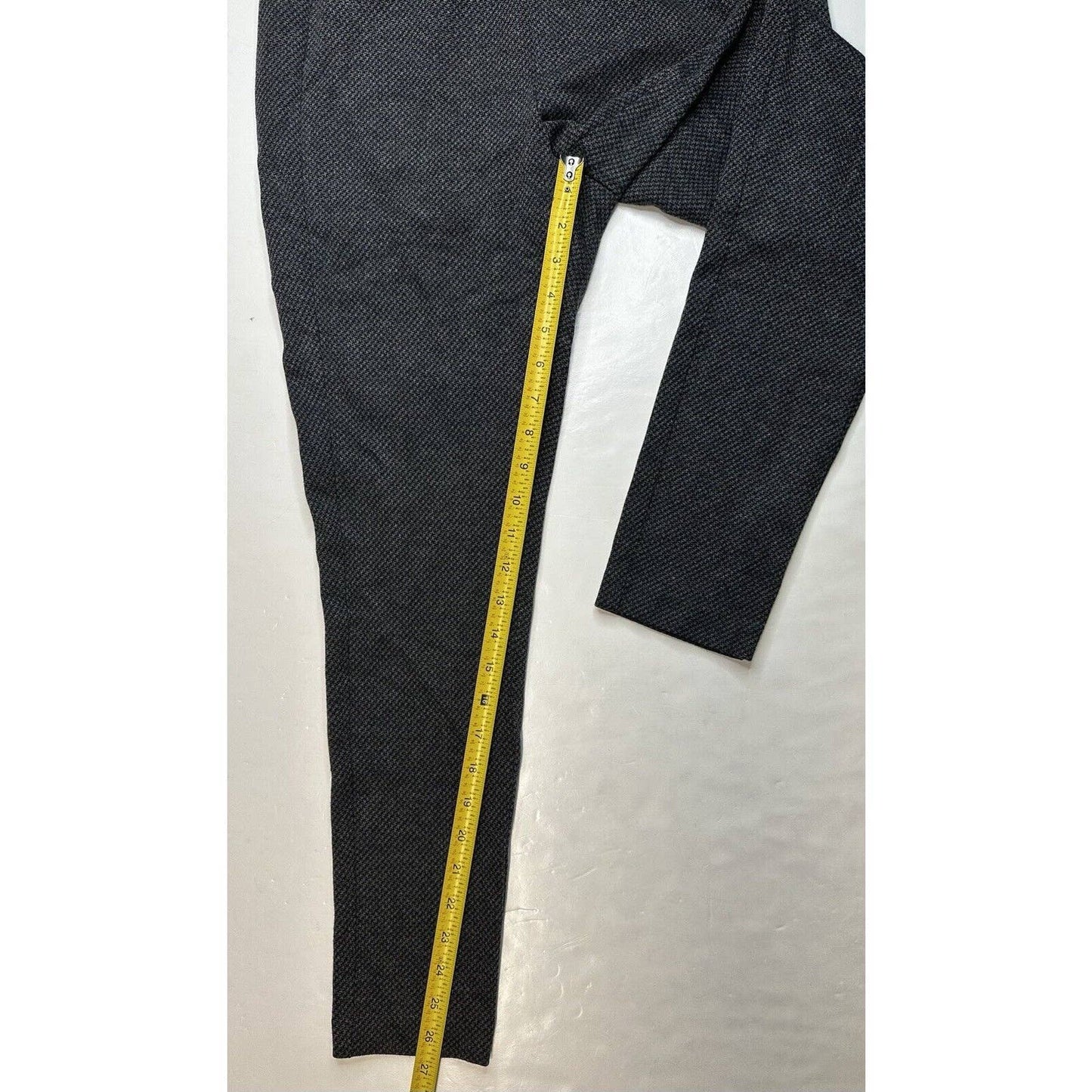 J.Jill Ponte Knit Leggings Sz Medium Gray Houndstooth Pull On Stretch Pants