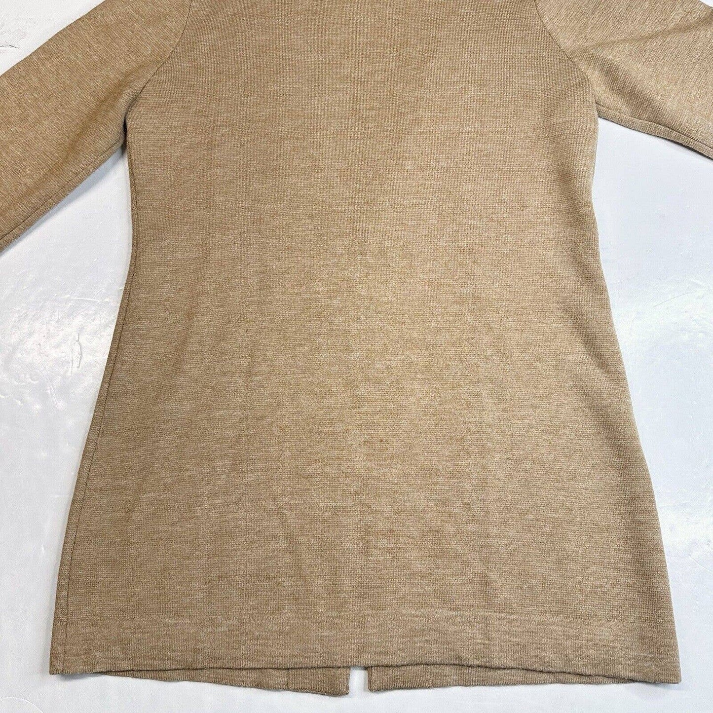 Soft Surroundings Cardigan Large Neutral Brown Long Sweater Wool Blend w/Clasp
