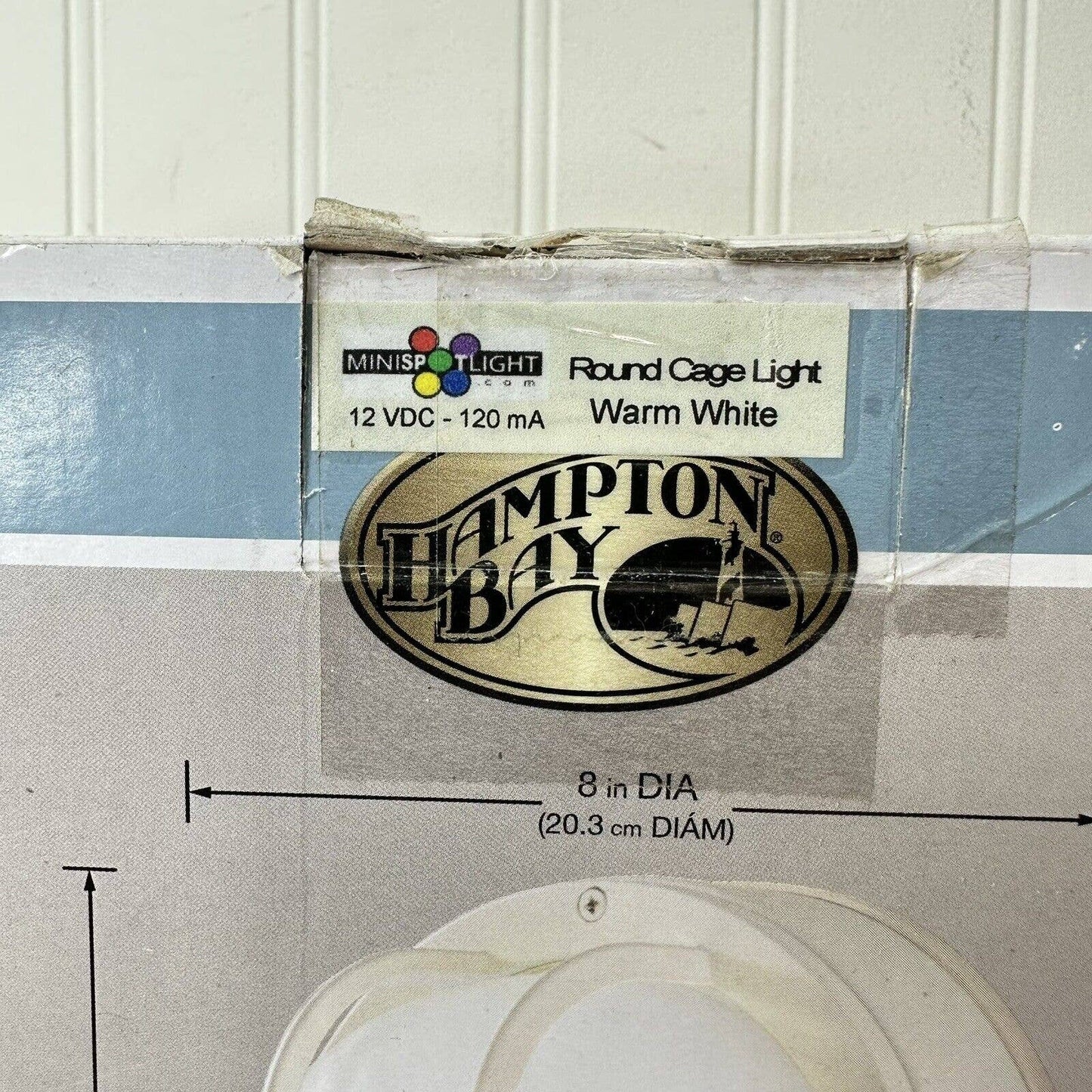 Minispotlight.com 12v 8” Round Caged Light Warm White Haunted House Escape Room