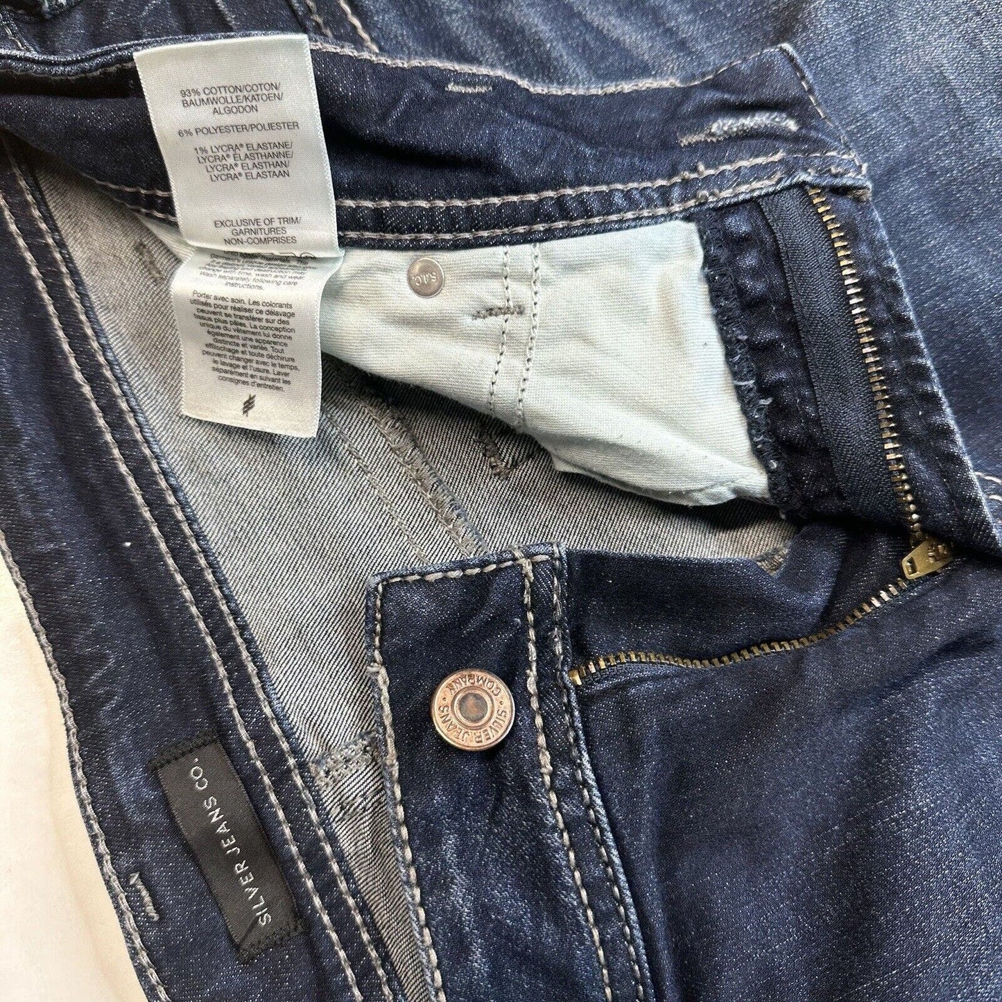 Silver Suki Slim Boot Jeans 18 Curvy Midrise Stretch Denim Blue Bootcut Plus