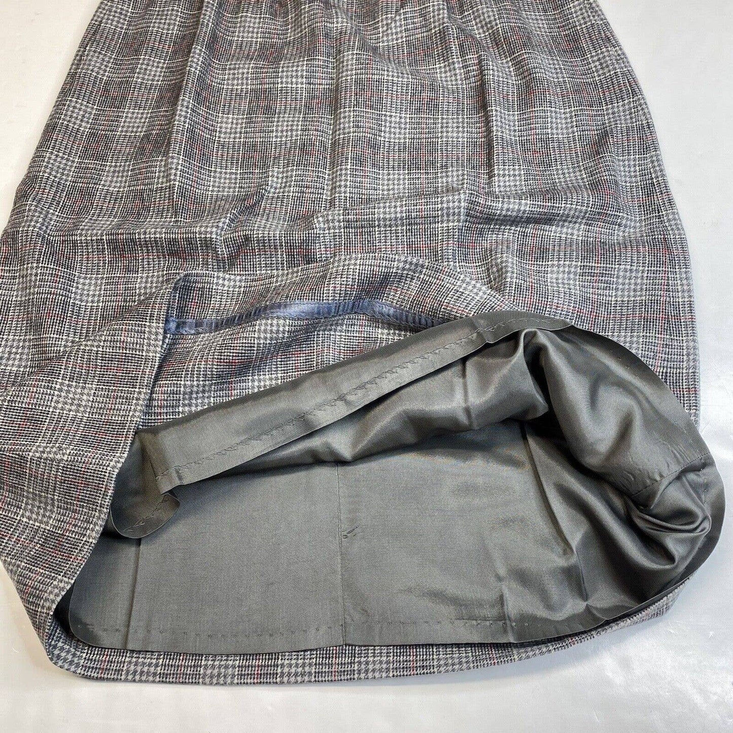 Vintage Pendleton Wool Midi Skirt 16 Gray Glen Plaid Houndstooth See Measurement