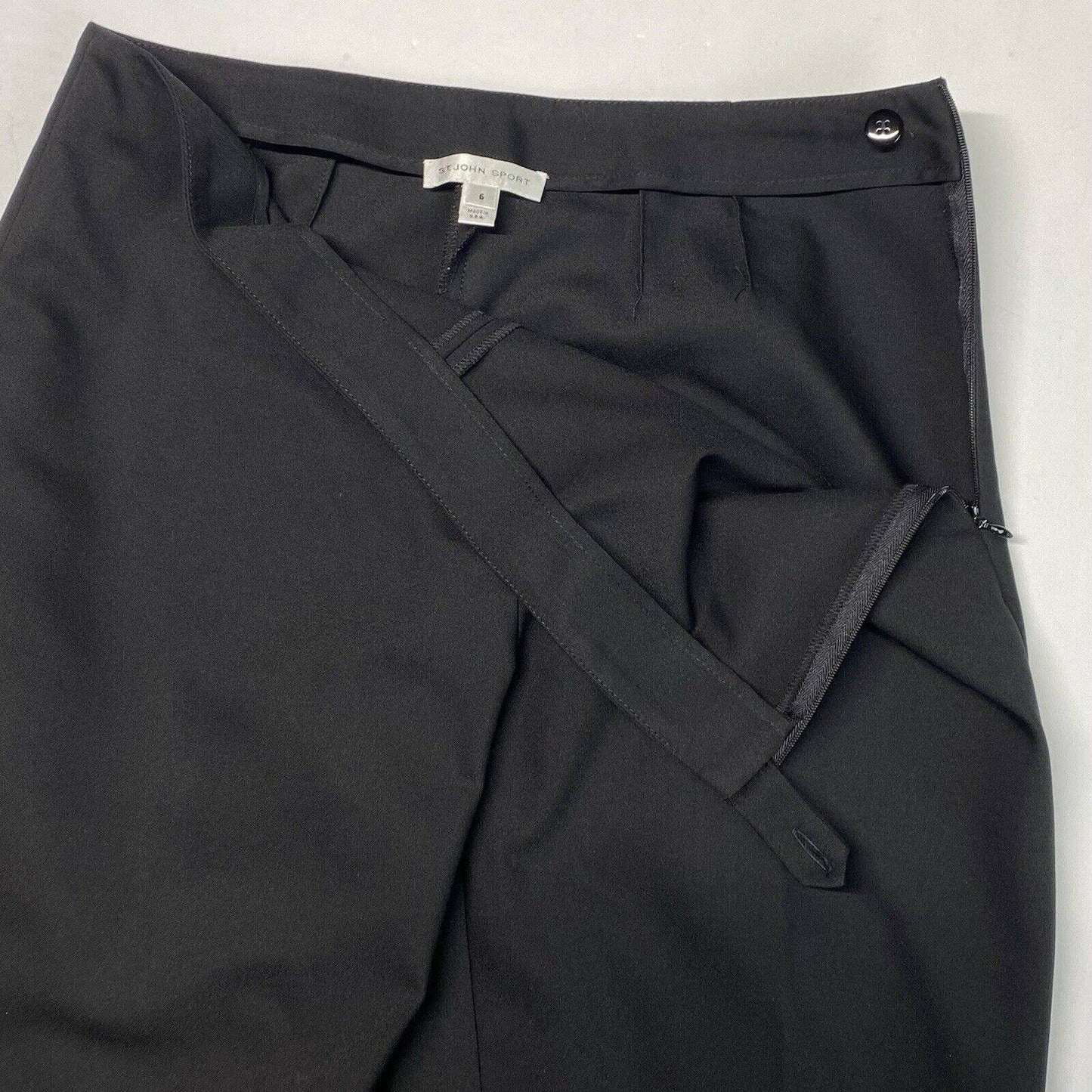 St John Sport Black Cropped Dress Pants Sz 6 Womens Midrise EUC USA