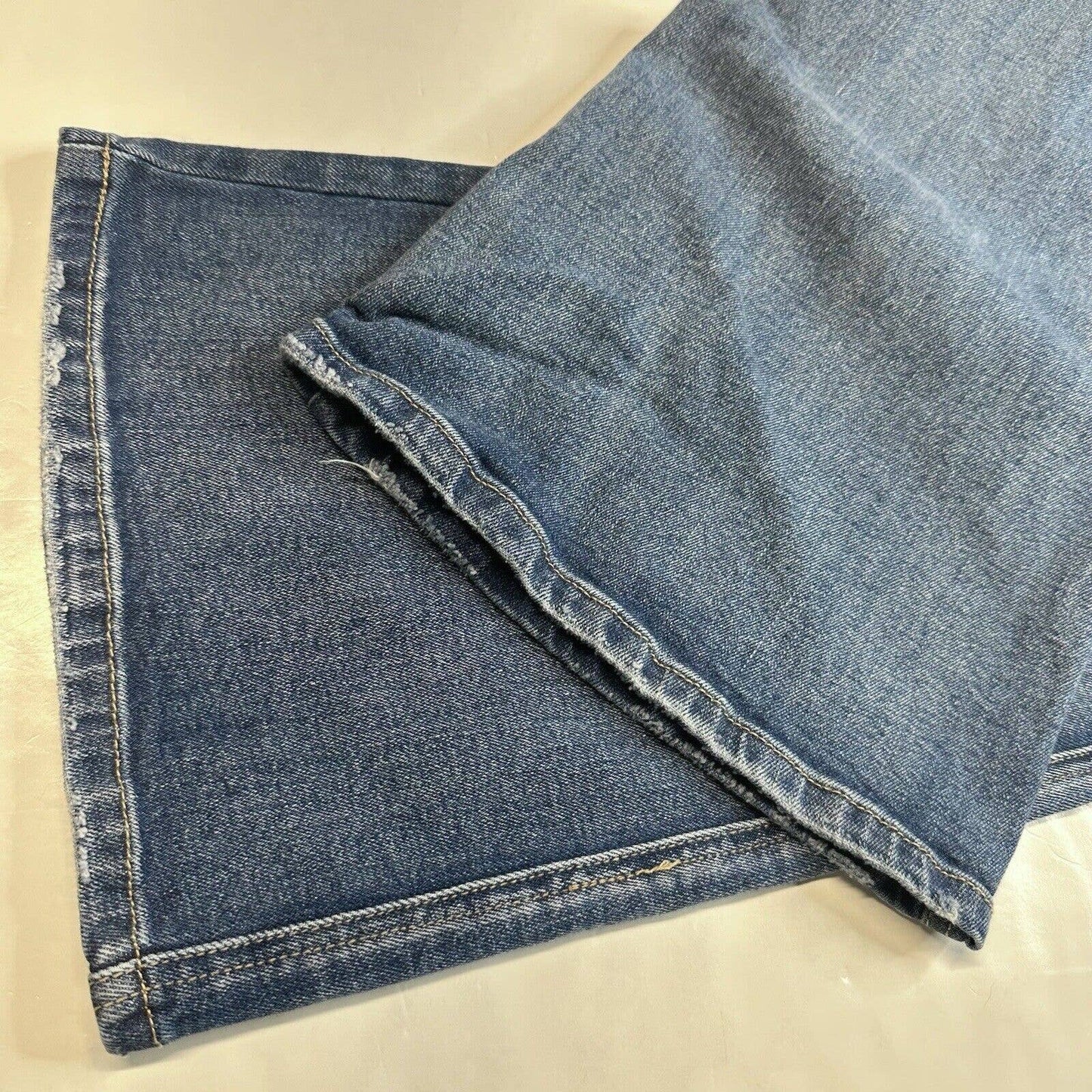 Kancan Luke High Rise Flare Jeans Womens 15/31 Blue Denim Medium Wash Distress