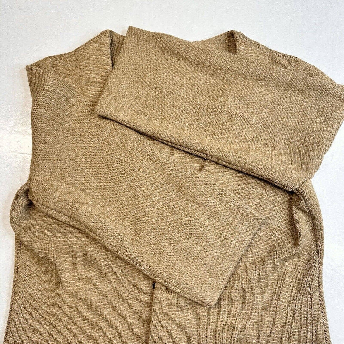 Soft Surroundings Cardigan Large Neutral Brown Long Sweater Wool Blend w/Clasp