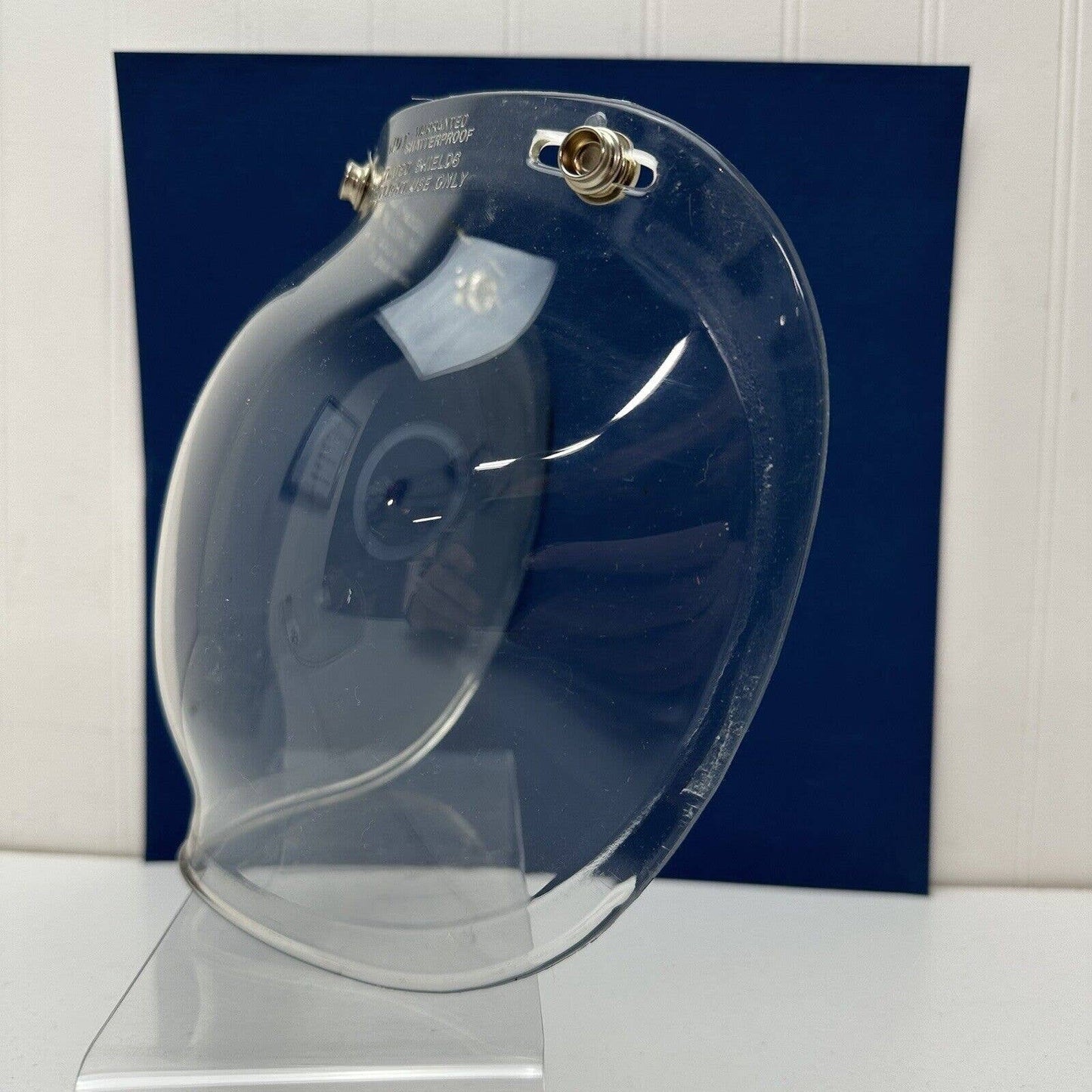 NEW Vintage Gran-Prix Retro Clear Bubble 3 Snap Helmet Shield Visor NOS