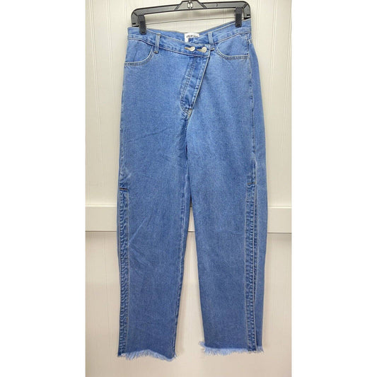 Litz by Uniq Wide Relaxed Jeans Med (28"Waist) Crossover Button Fly Open Sides
