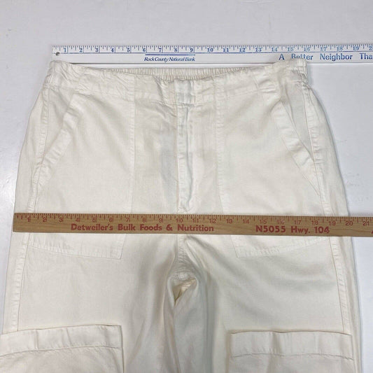 J Crew Seaside Crop Pants Sz 12 Hi-Rise Lyocell Off White Casual Ankle Crop NWT