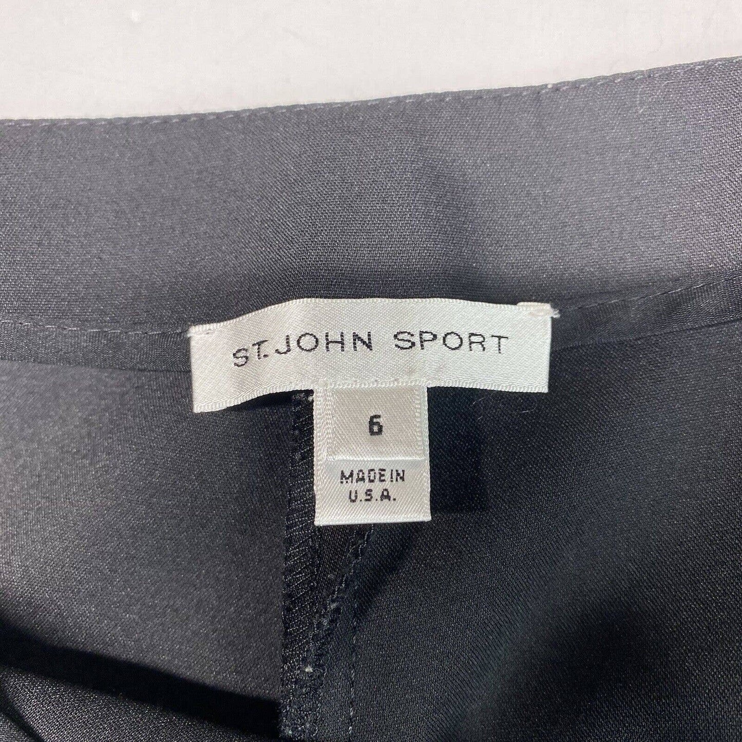 St John Sport Black Cropped Dress Pants Sz 6 Womens Midrise EUC USA