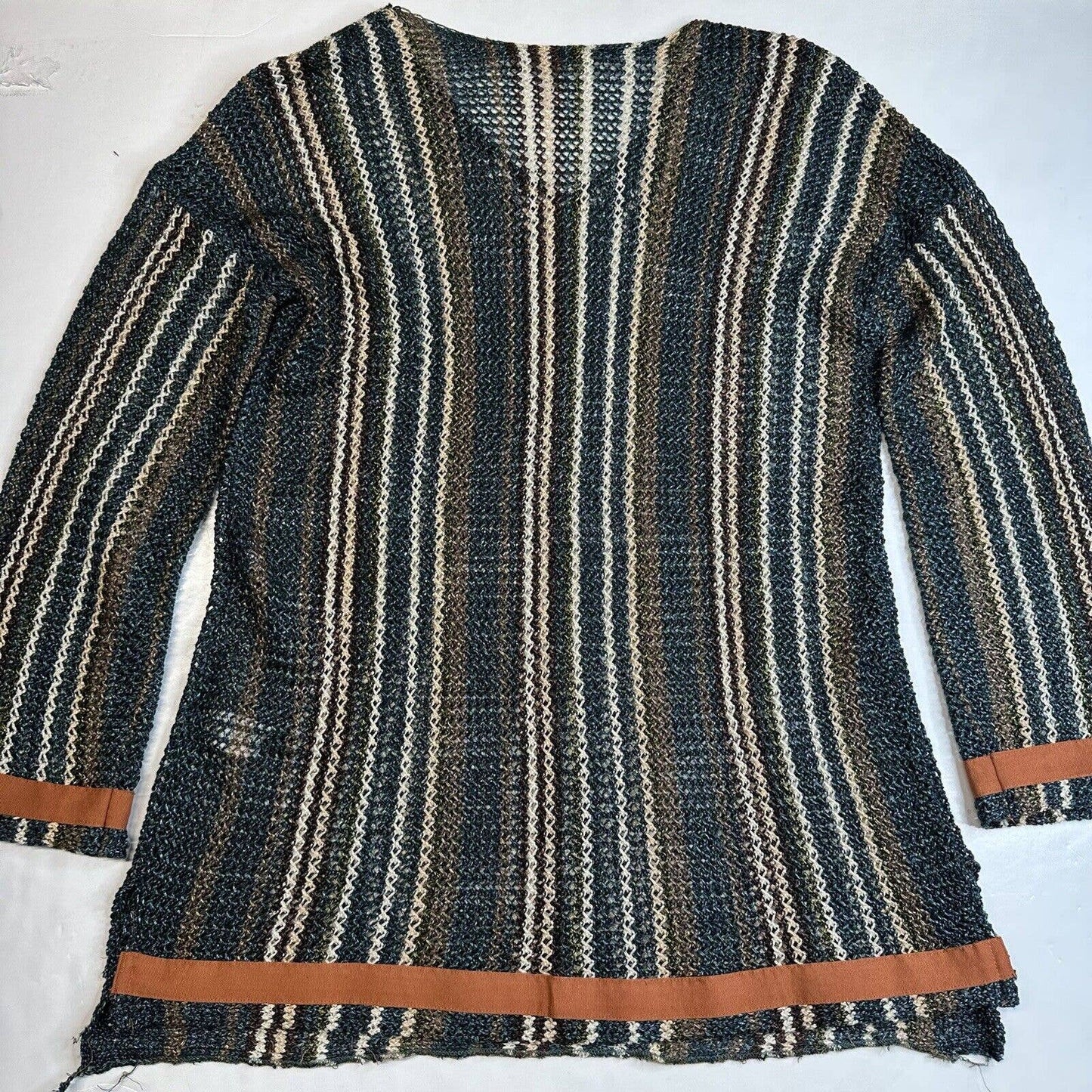 Soft Surroundings Open Knit Tunic Sweater Sz Medium Netting Beach Pullover NEW