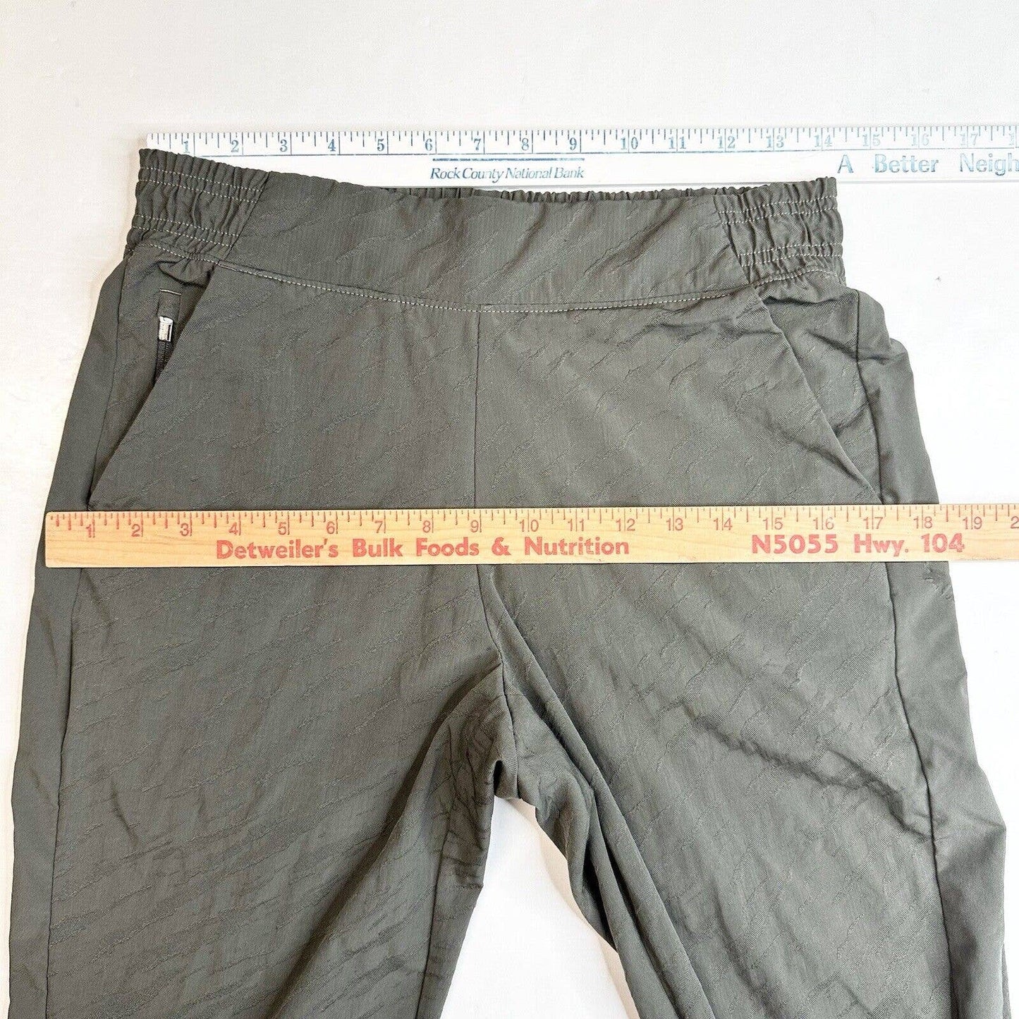 Athleta Brooklyn Textured Jogger Womens 6 Green High Rise Pull On Pants *Flaw