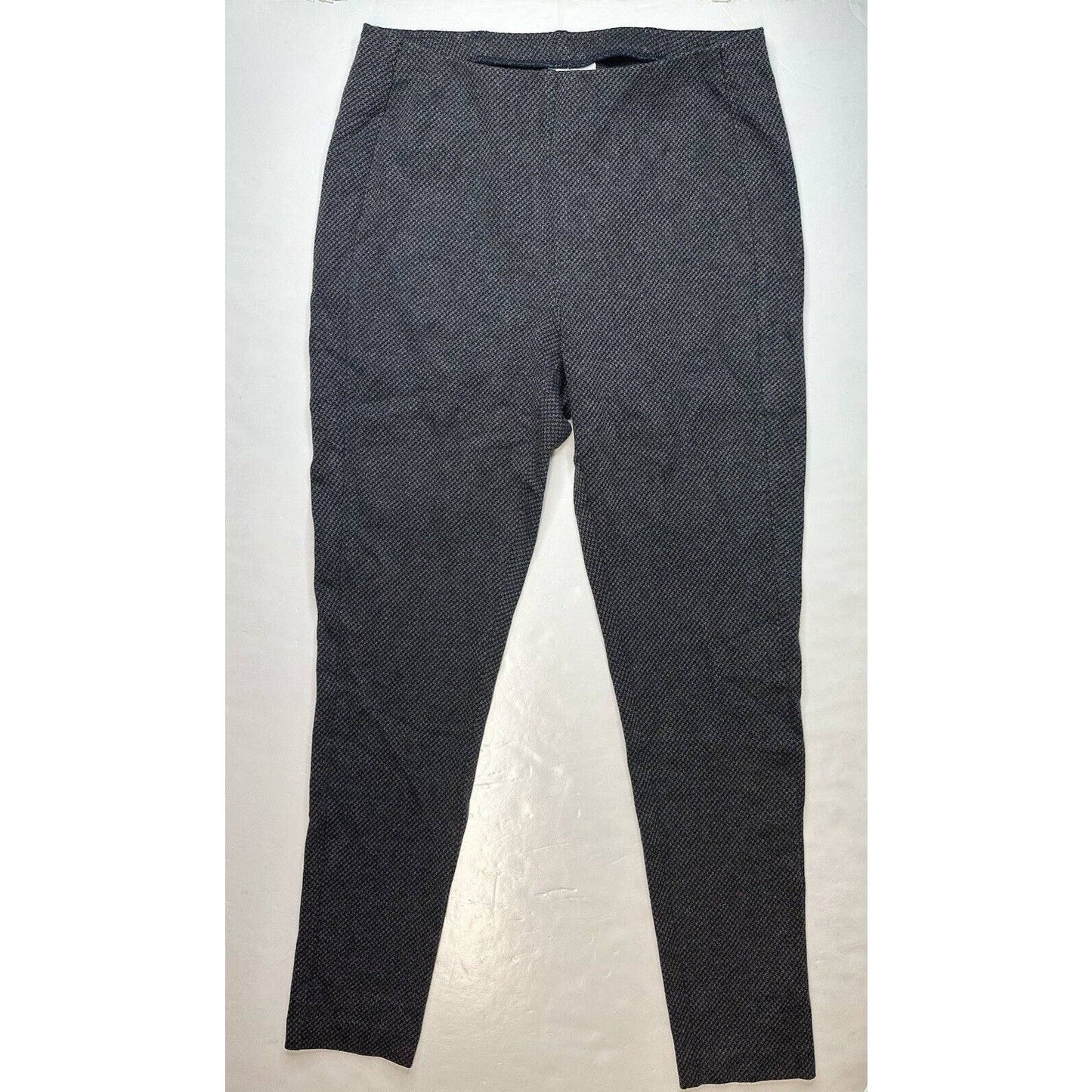 J.Jill Ponte Knit Leggings Sz Medium Gray Houndstooth Pull On Stretch Pants