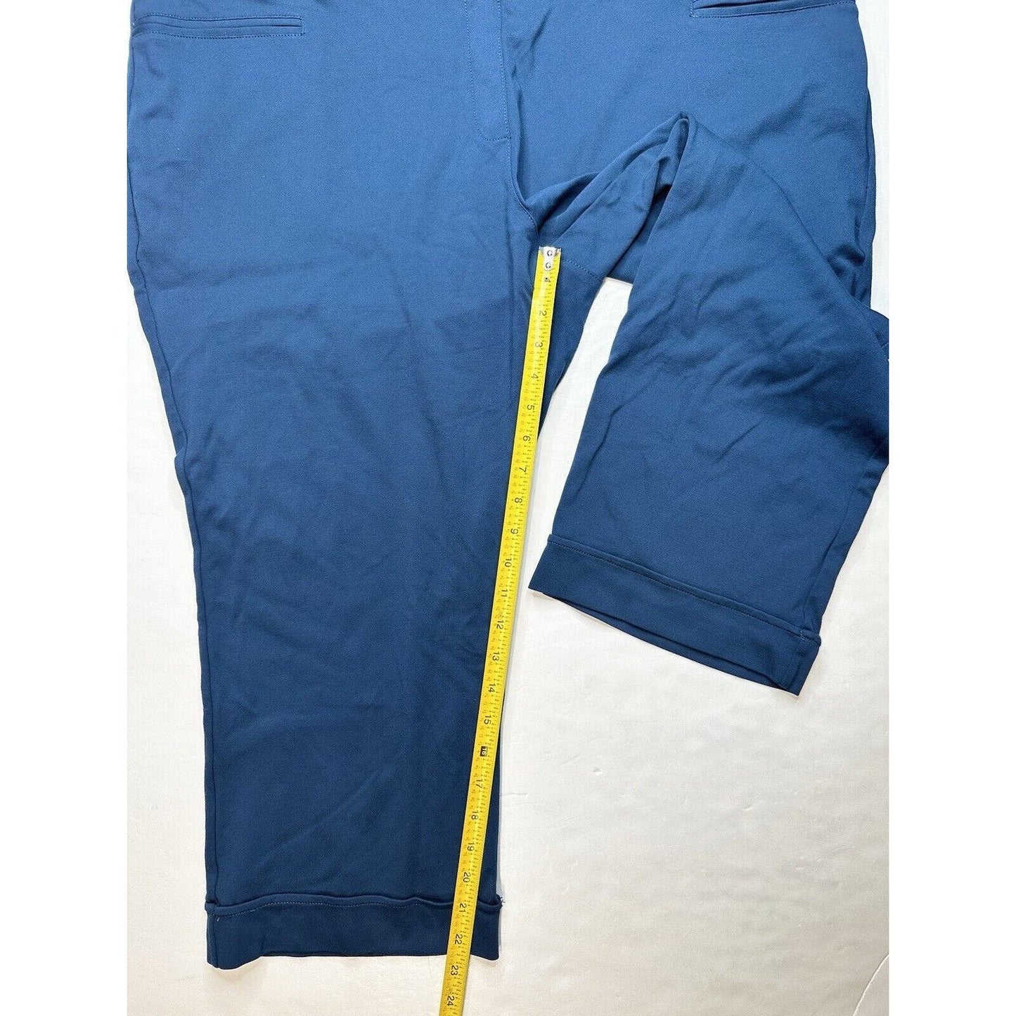 Betabrand Cosmo Lite Dress Pant Yoga Pants 3X Petite Blue Pull On Ponte Crop