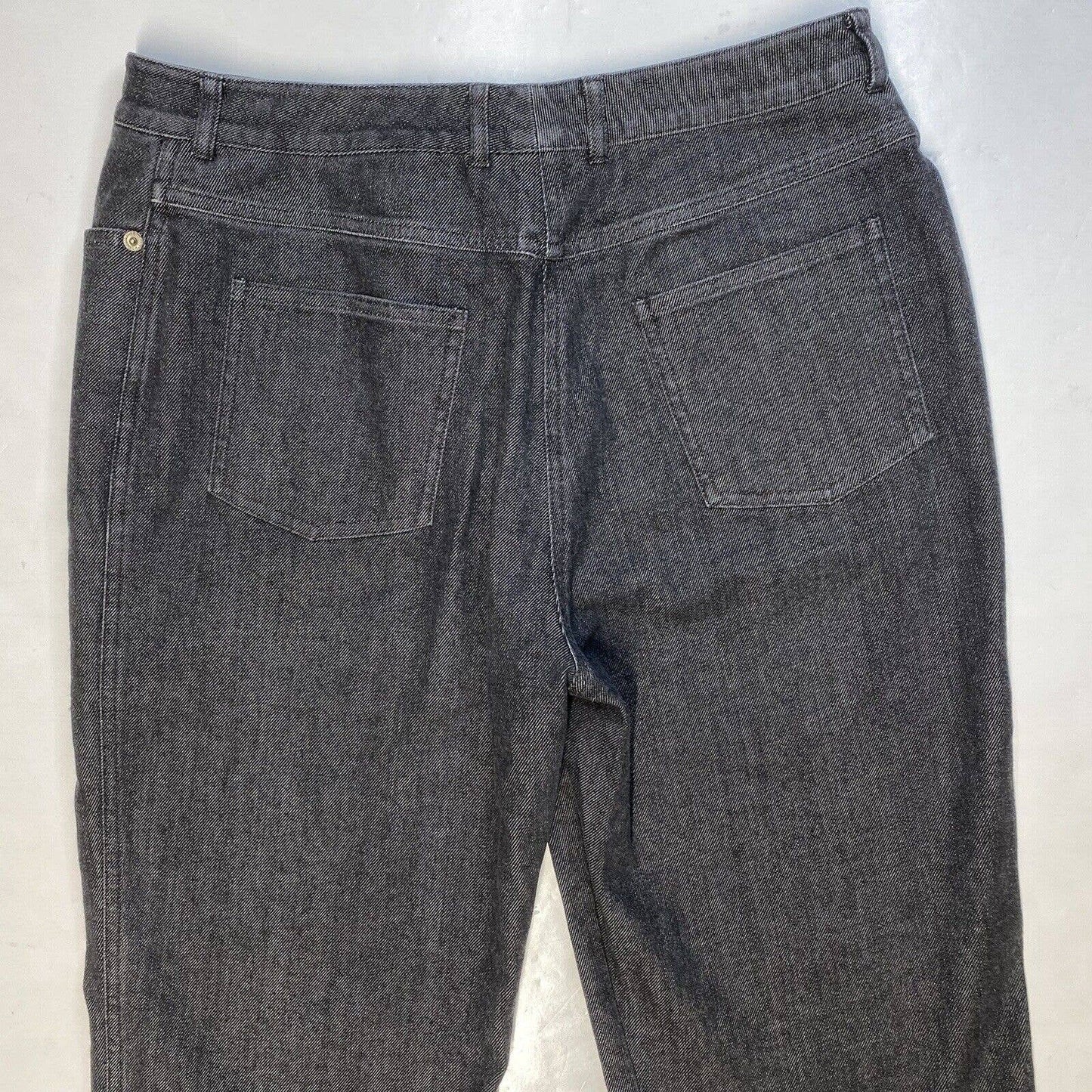 St. John Sport Straight Leg Jeans Sz 8 Womens High Rise Dark Gray Stretch Short