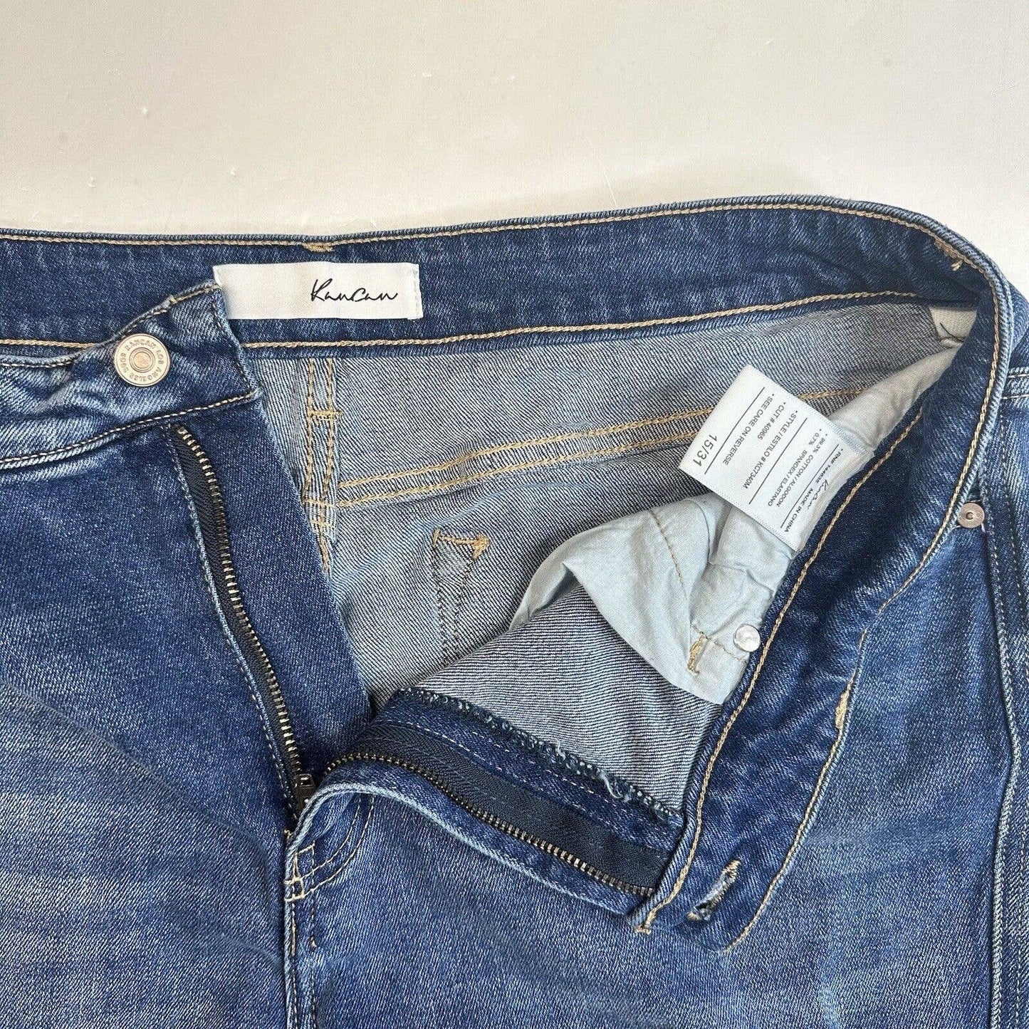 Kancan Luke High Rise Flare Jeans Womens 15/31 Blue Denim Medium Wash Distress