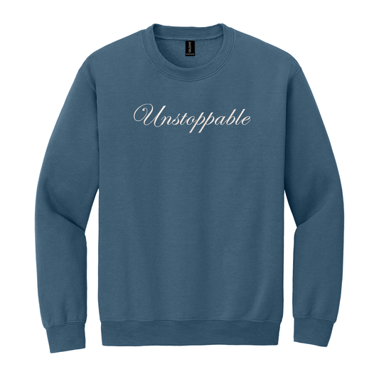 Unstoppable Sweatshirt Embroidered ADULT Hoodie / Crewneck Sweatshirt Unisex Affirmation Positive Inspirational Gift