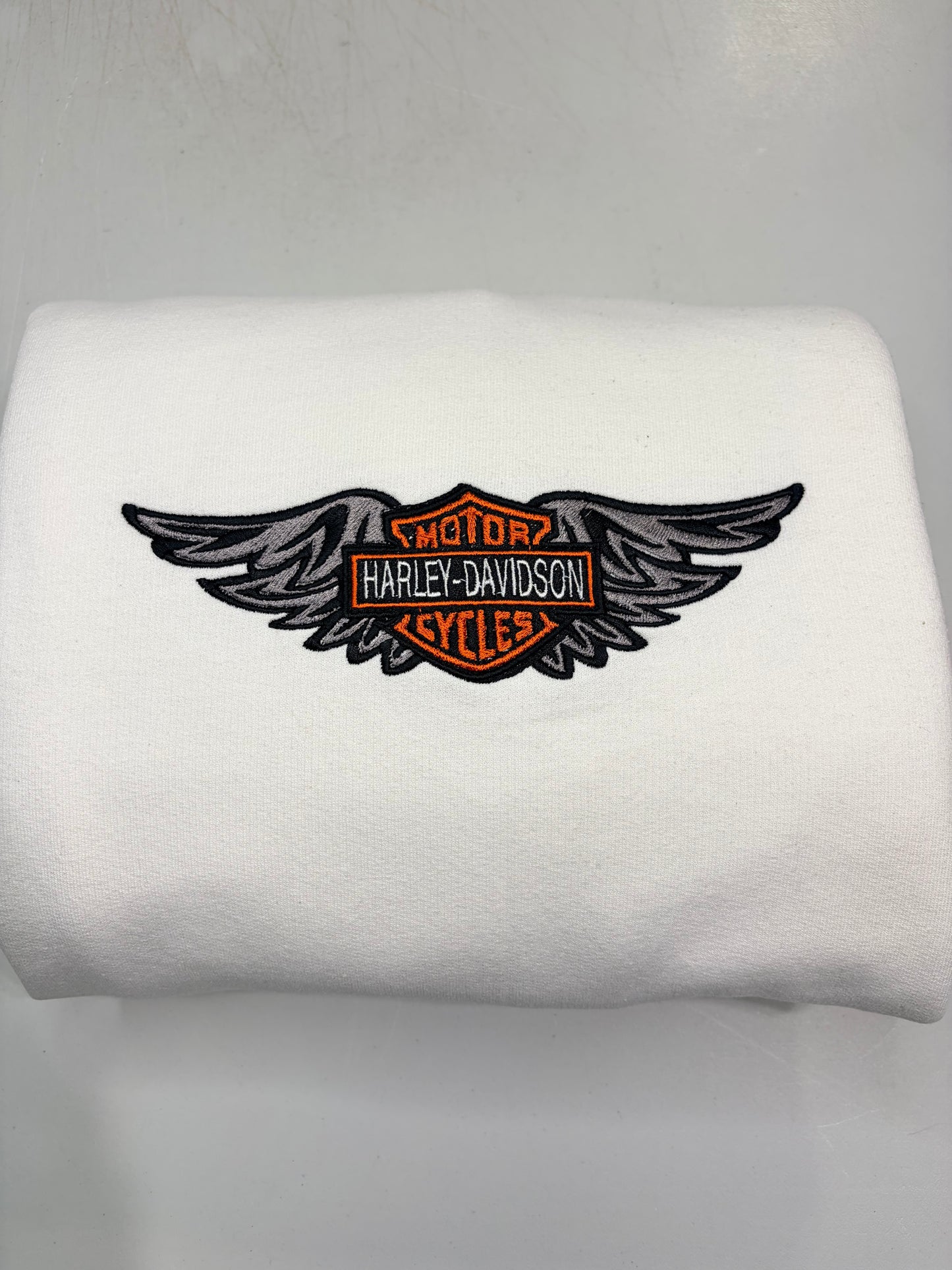 Harley Davidson Sweatshirt Embroidered ADULT Hoodie / Crewneck Unisex Biker Wings