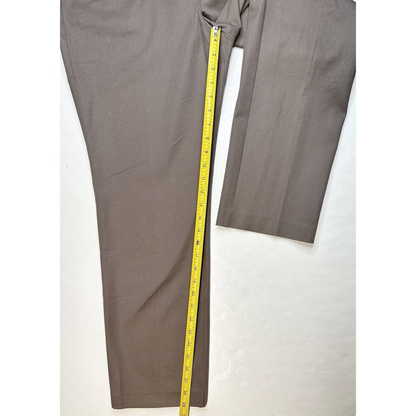 Chicos Caba Slim Leg Pants Sz 2 Short (US 12/Large) Taupe Brown Neutral Zip NEW