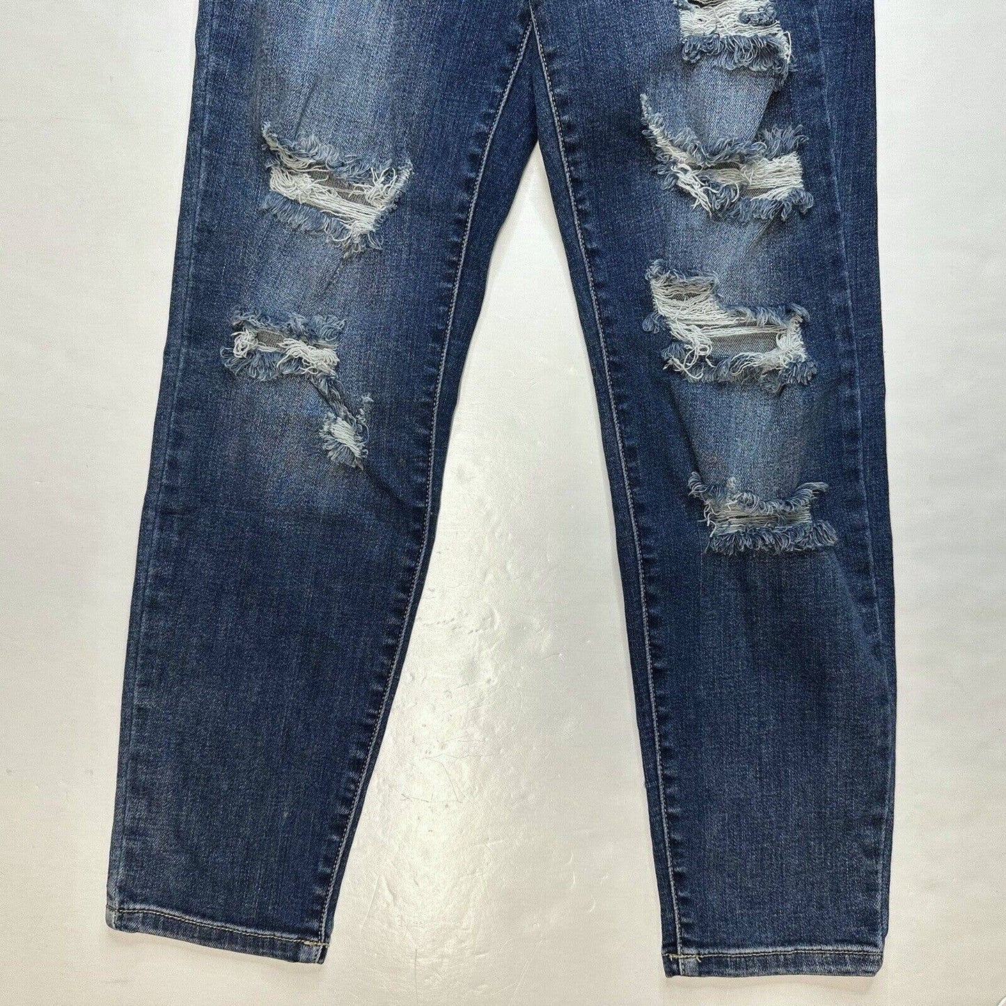 Judy Blue Boyfriend Fit Jeans 0/24 Stretch Denim Blue Jean Distressed Holes