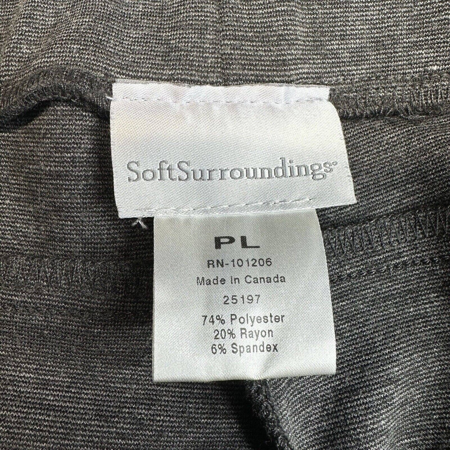 Soft Surroundings Skinny Ankle Pants PL Petite Large Gray Knit Stirrup Option