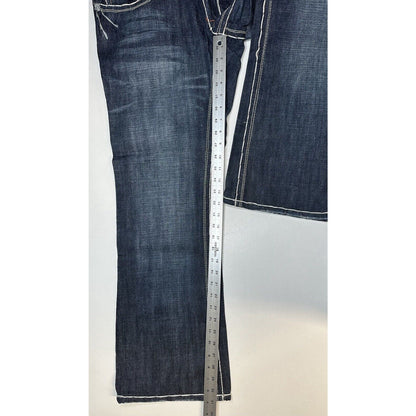 Laguna Beach Jeans Mens 33 Blue Relaxed Loose Straight Denim Skulls Y2K Grunge