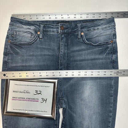 Judy Blue Jeans Womens 15 32 Skinny Ankle High Rise Blue Stretch Dark Denim
