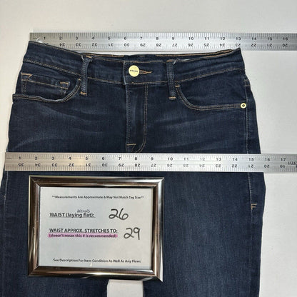 Frame Jeans Womens 28 Le Skinny De Jeanne Blue Stretch Denim Dark Wash