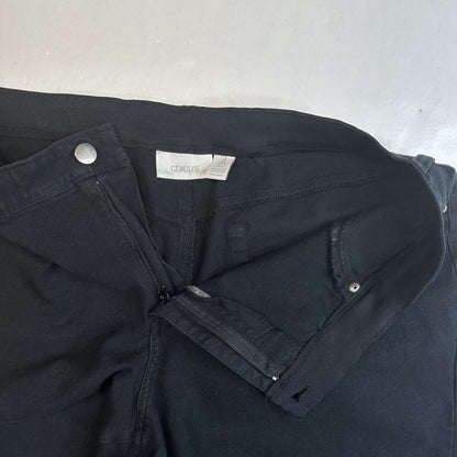 Chicos Jeans 3 Short Womens 16 Straight Crop Black Stretch Denim Comfort