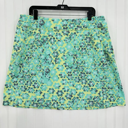 Title Nine Skirt Womens XL Diamalete Green Mint Floral Zip Pockets Golf EUC