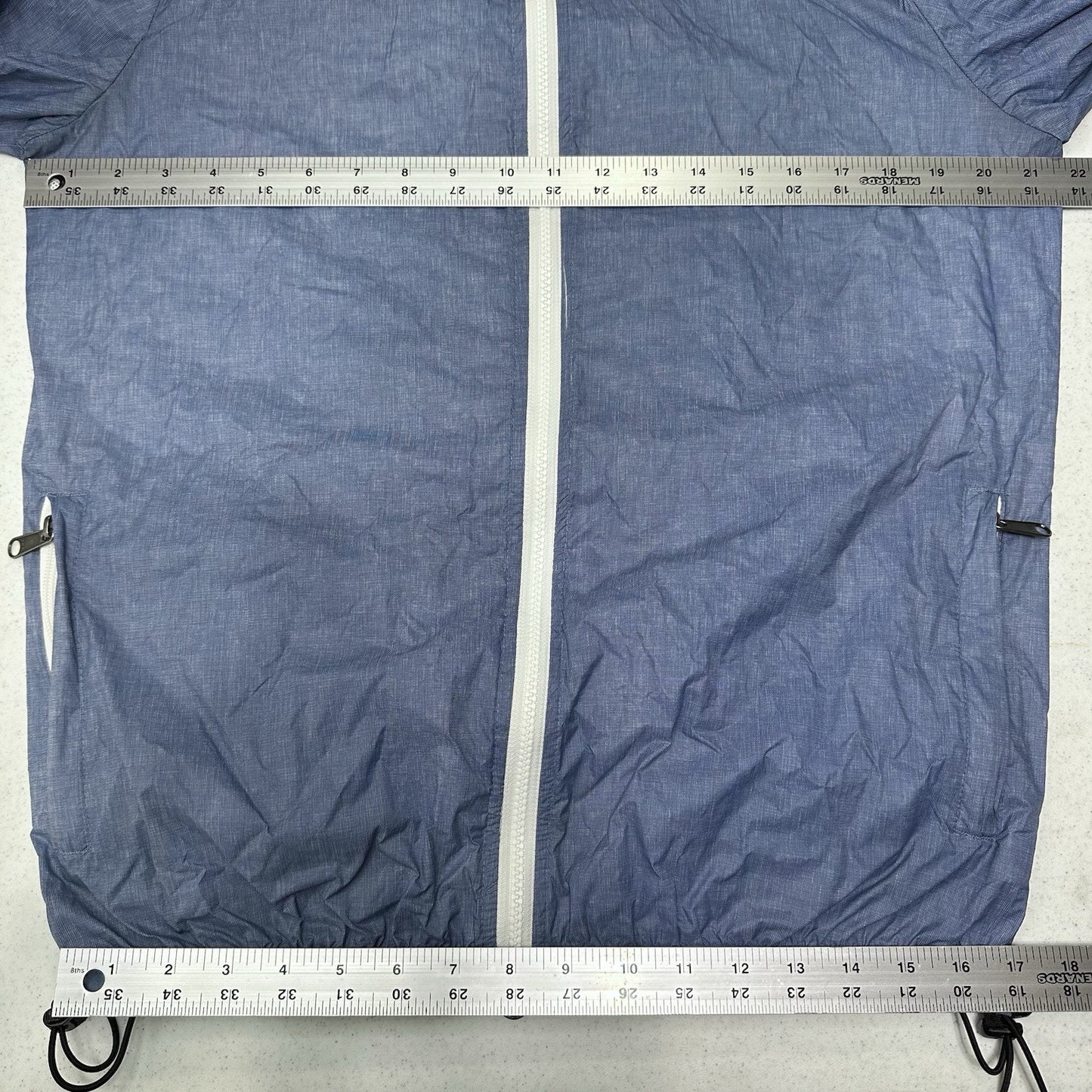 Johnnie O Jacket Mens Medium Dakota Packable Rain Windbreaker Coat Blue *Marks