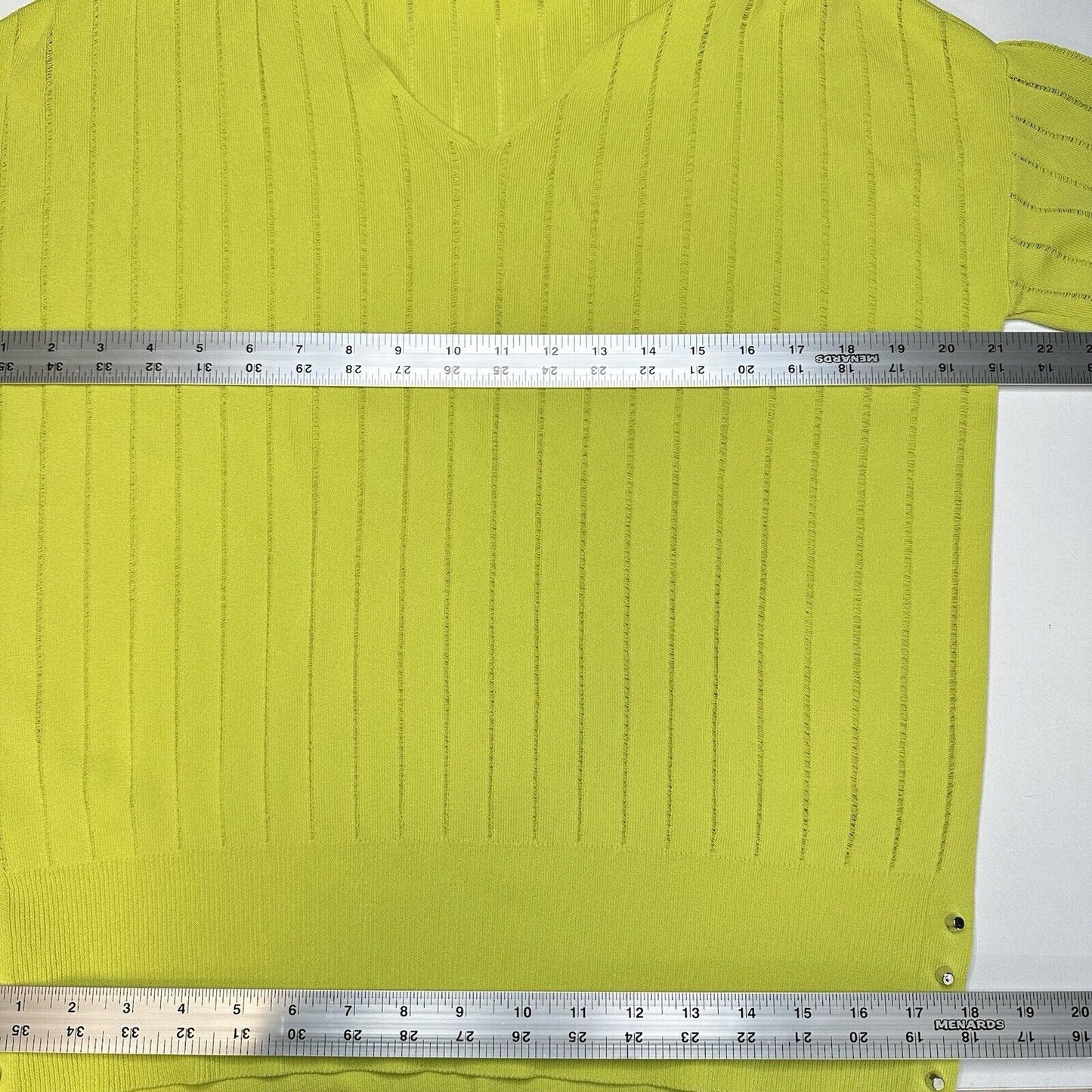 Joseph Ribkoff Top Womens Medium Neon Green Yellow Studded Travel OldMoney EUC