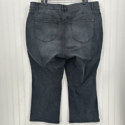 Democracy Jeans 22W Ab Solution Barely Bootcut Crop Faded Black Denim Booty Lift