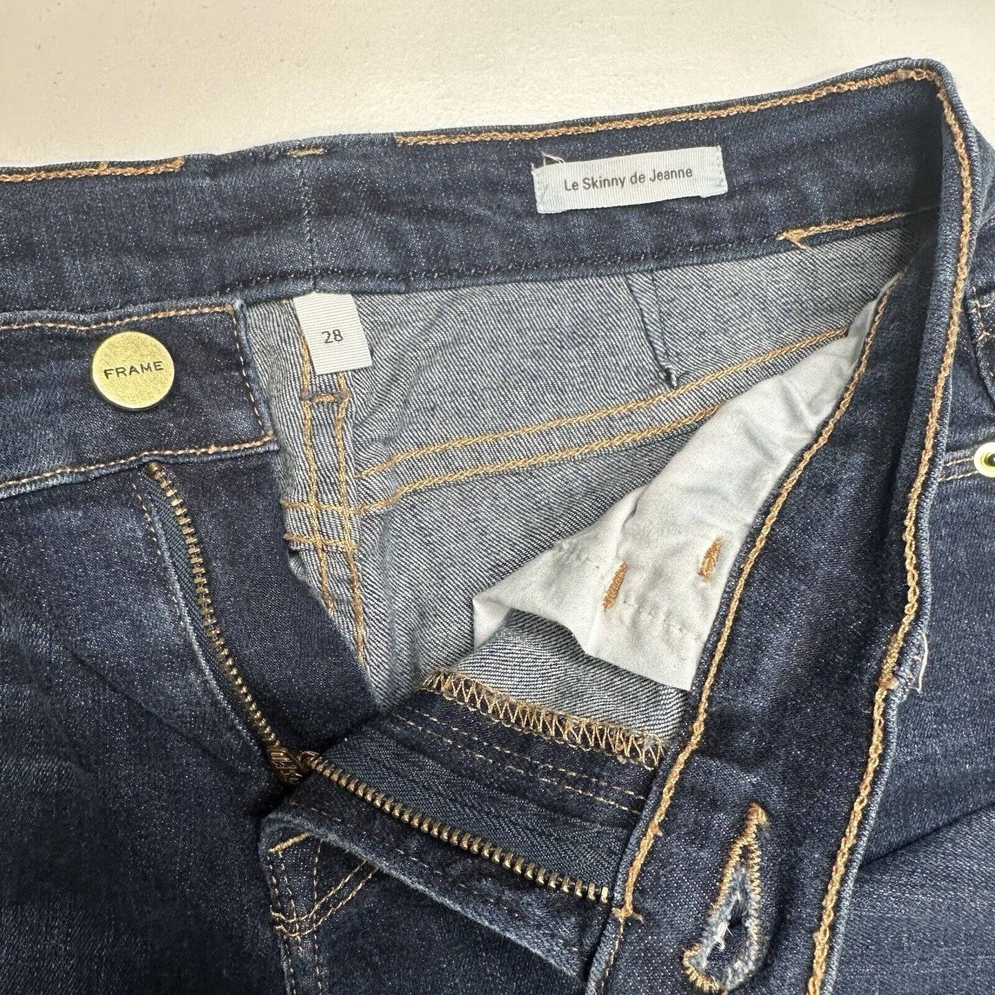 Frame Jeans Womens 28 Le Skinny De Jeanne Blue Stretch Denim Dark Wash